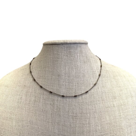 Women's Gold Tone Bar Link Chain Necklace Sz 16in - Picture 2 of 5